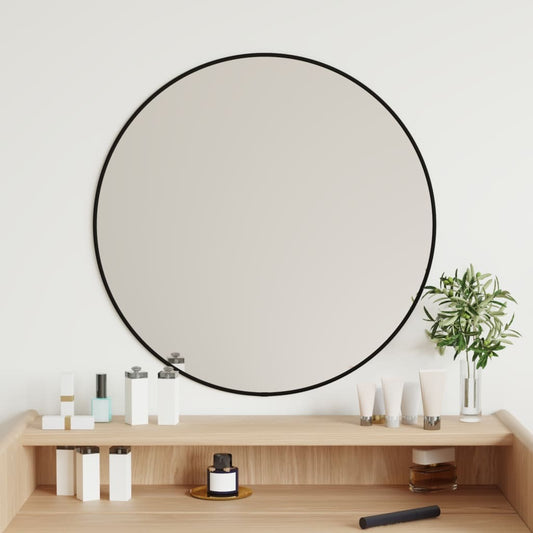 Wall Mirror Black  60 cm Round