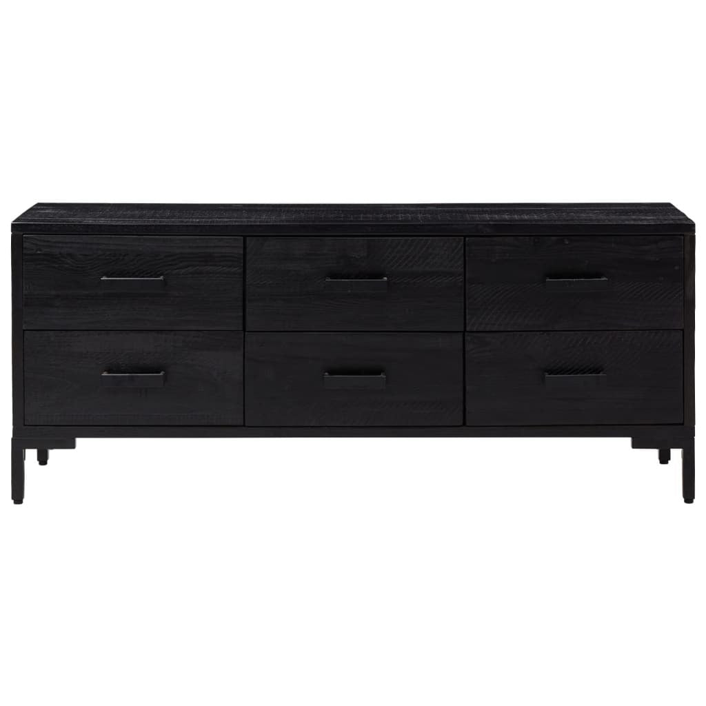 Storage Cabinet Black 110x30x45 cm Solid Pinewood