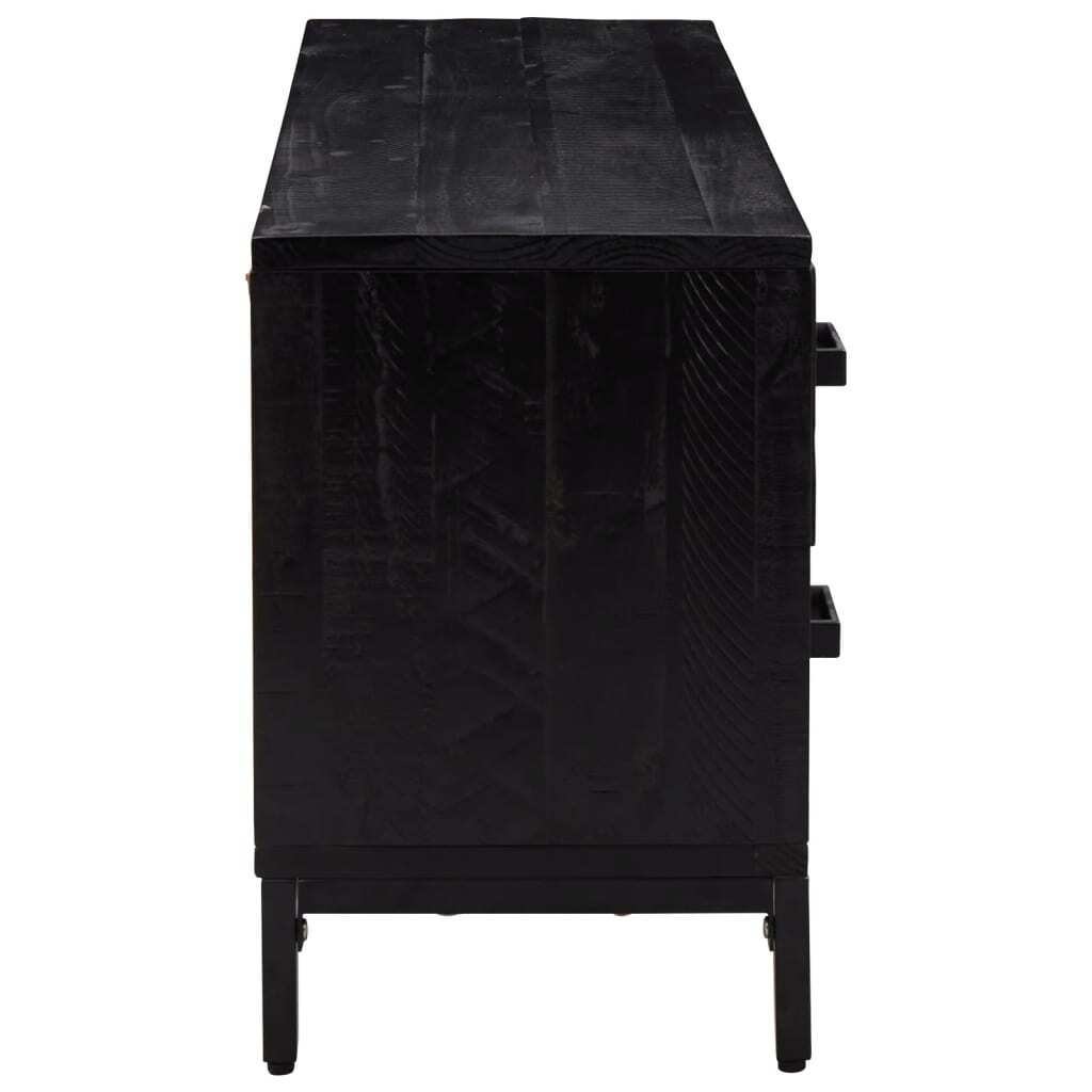 Storage Cabinet Black 110x30x45 cm Solid Pinewood