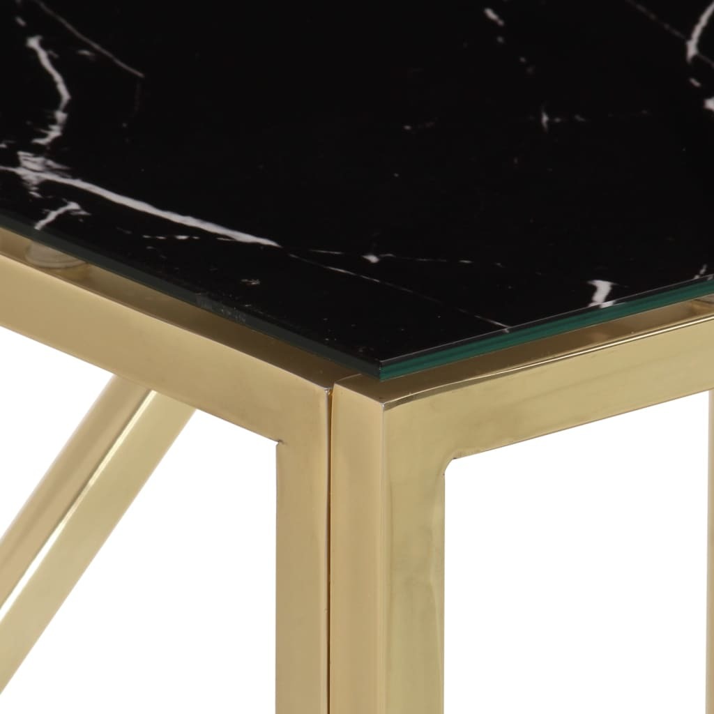 Console Table Gold Stainless Steel and Tempered Glass