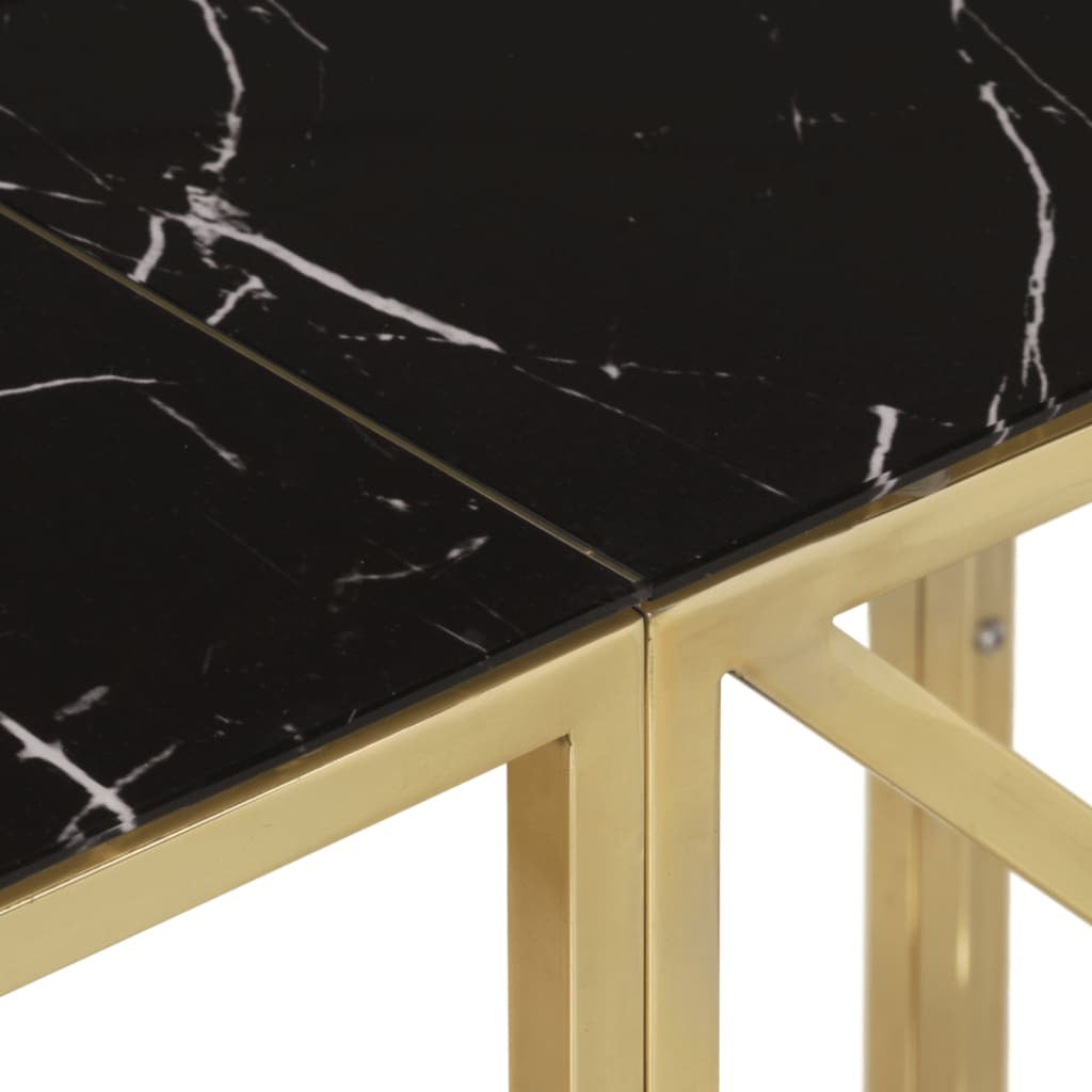 Console Table Gold Stainless Steel and Tempered Glass