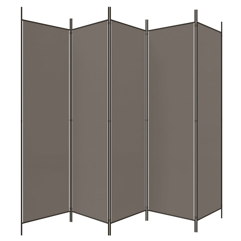 5-Panel Room Divider Anthracite 250x200 cm Fabric