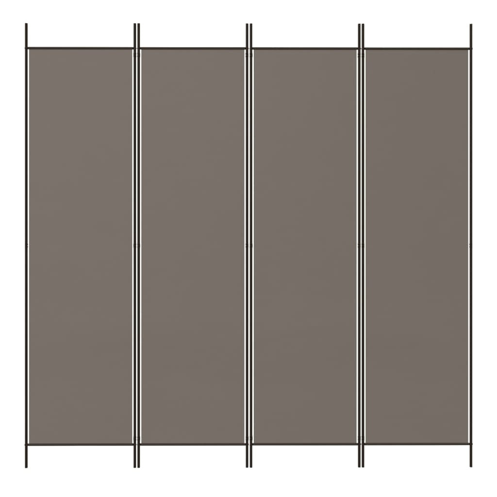 4-Panel Room Divider Anthracite 200x220 cm Fabric