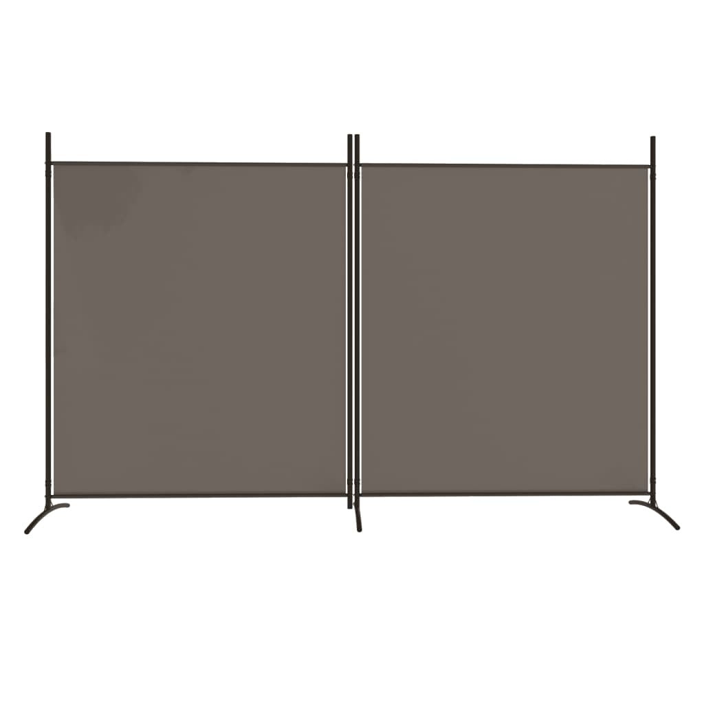 2-Panel Room Divider Anthracite 348x180 cm Fabric