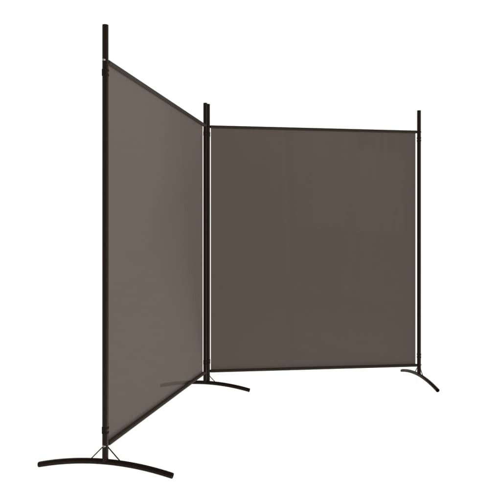 2-Panel Room Divider Anthracite 348x180 cm Fabric