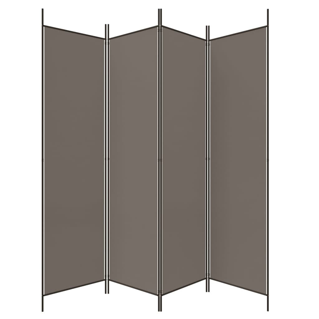 4-Panel Room Divider Anthracite 698x180 cm Fabric