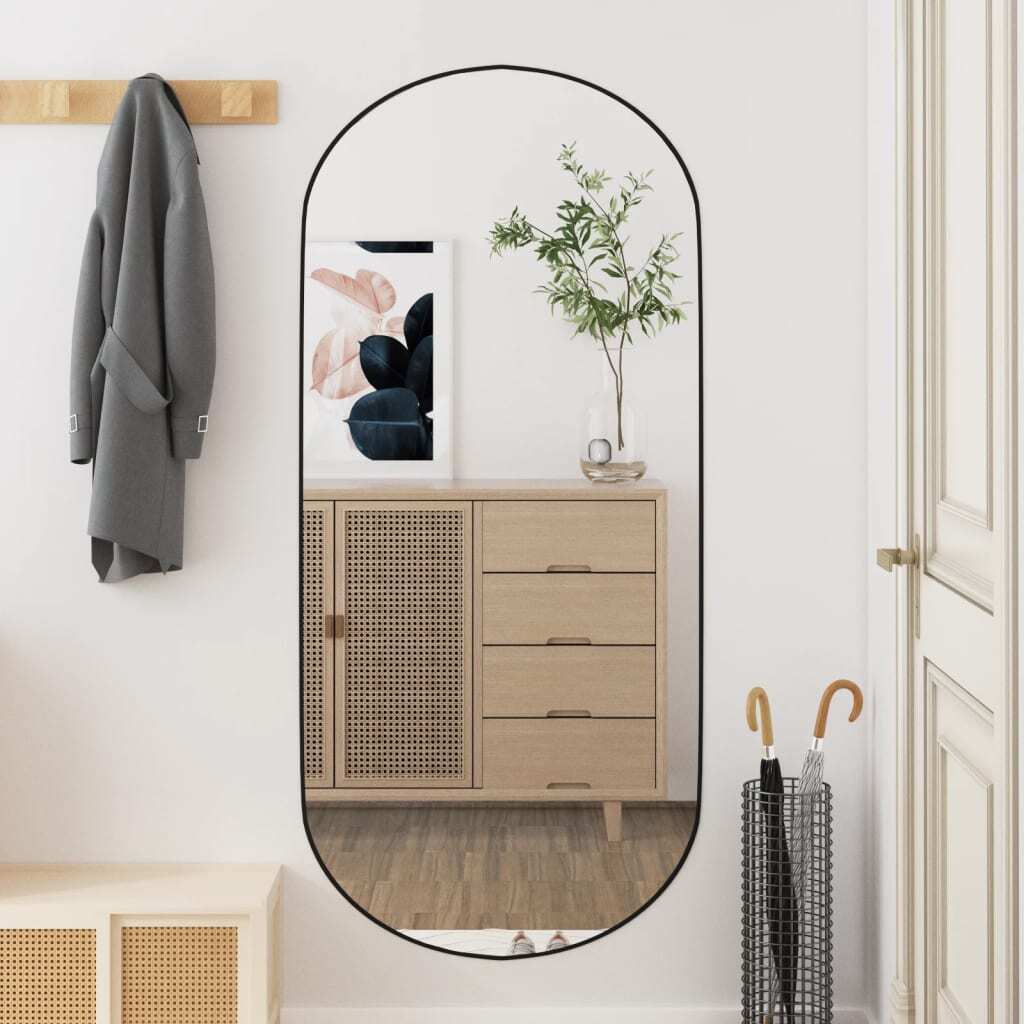 Wall Mirror 45x100 cm Glass Oval