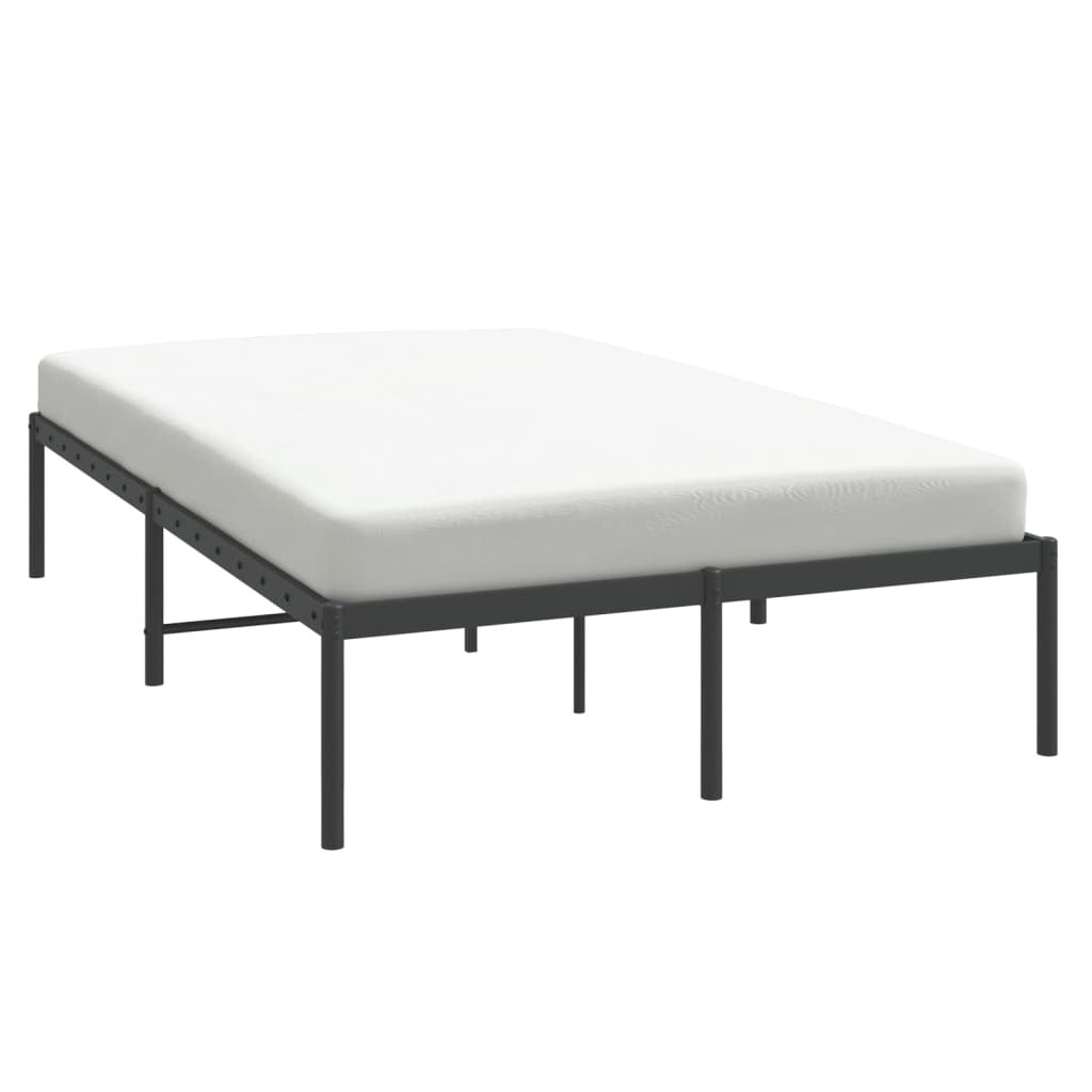 Metal Bed Frame without Mattress Black 120x190cm