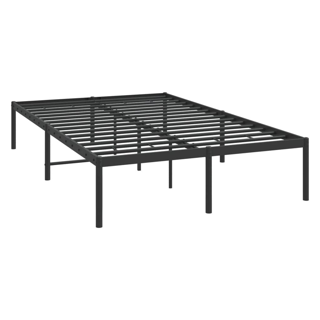 Metal Bed Frame without Mattress Black 120x190cm