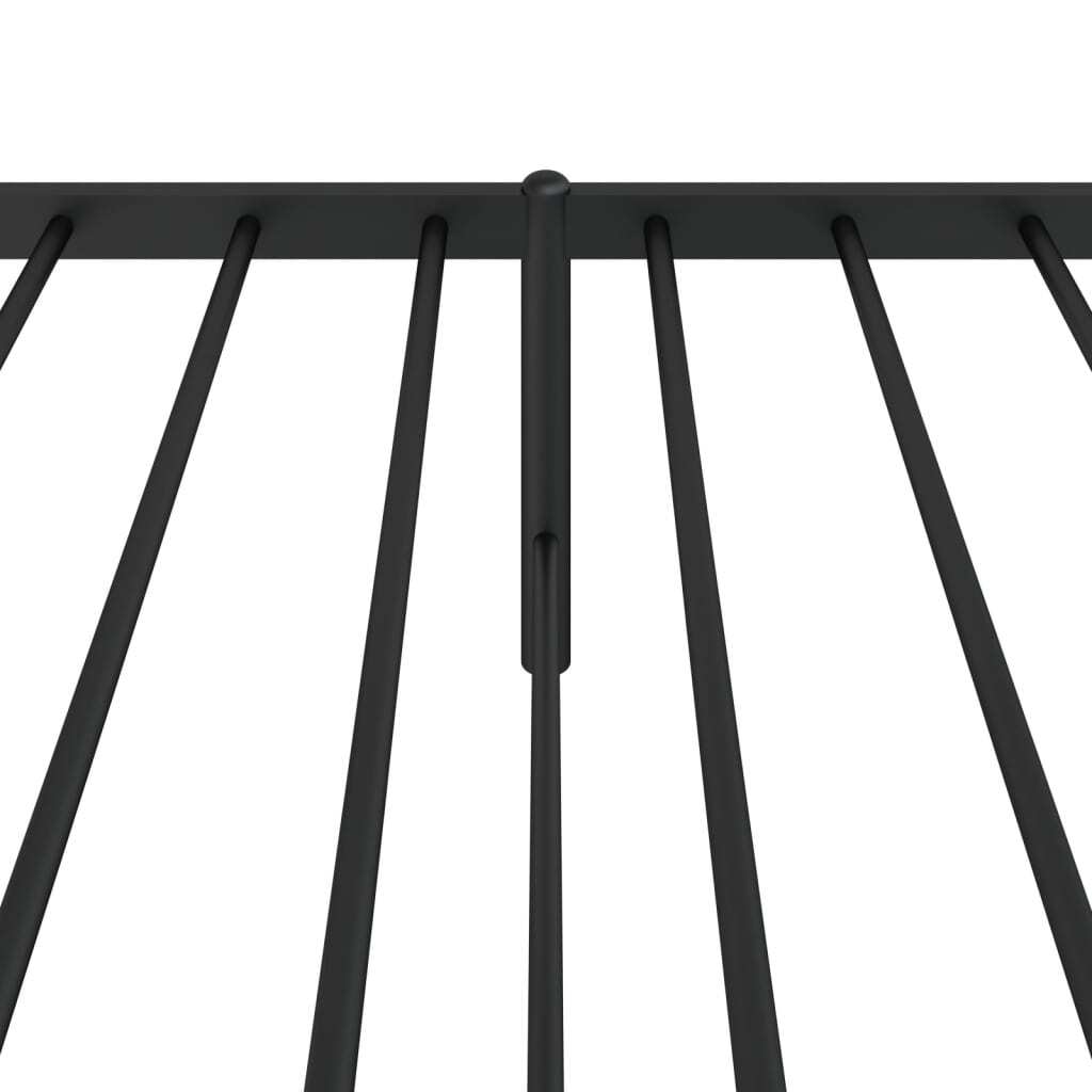 Metal Bed Frame with Headboard Black 75x190 cm Small Single