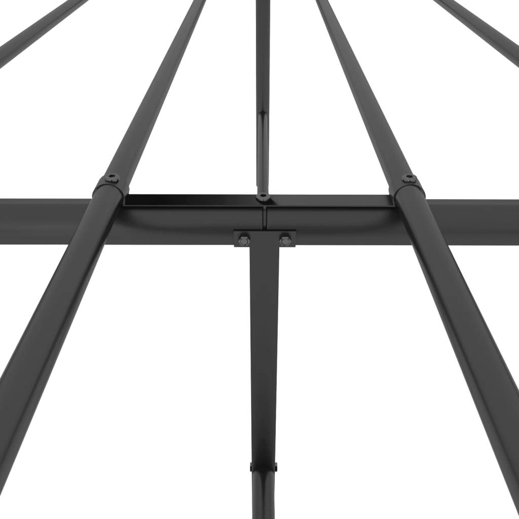 Metal Bed Frame with Headboard and Footboard Black 160x200 cm