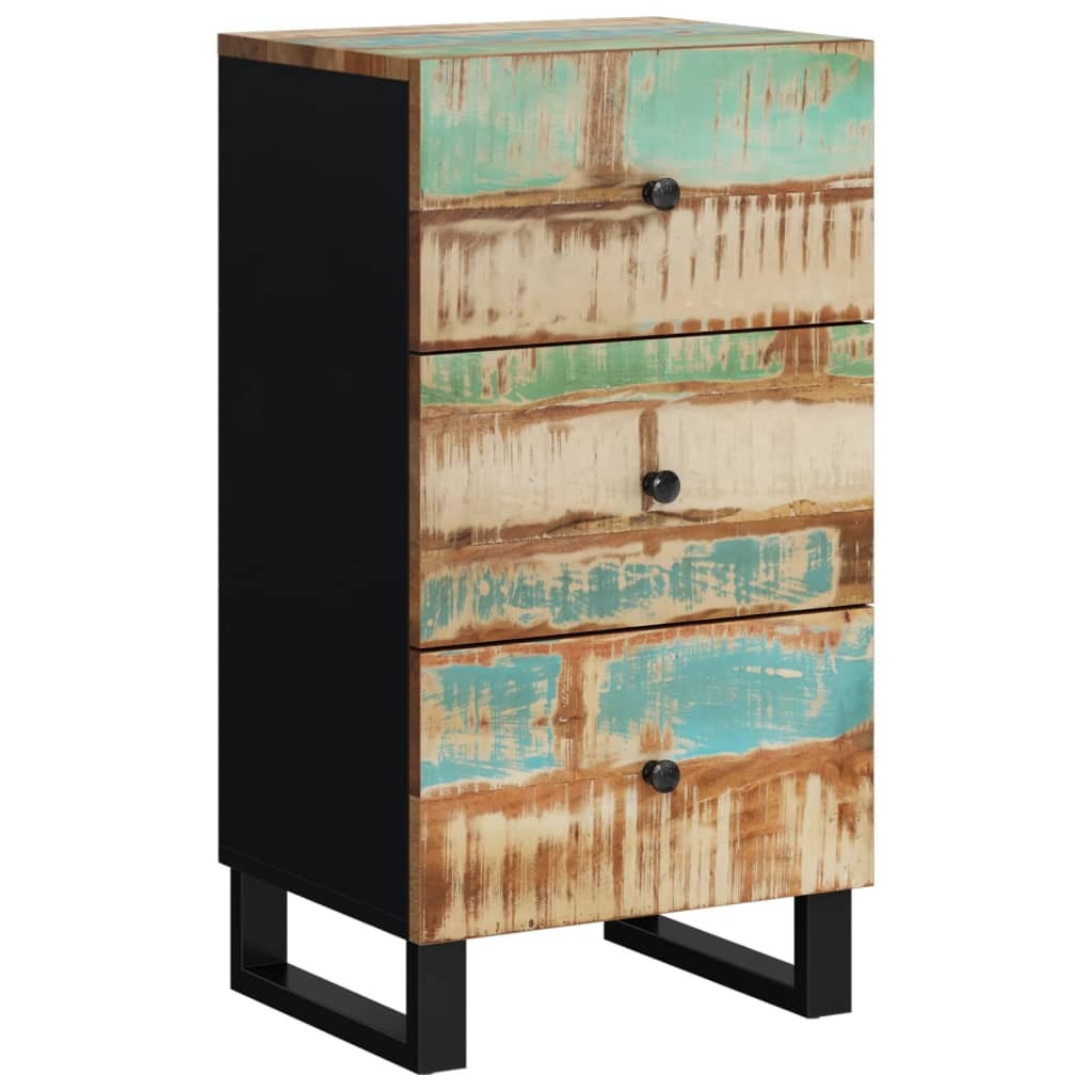 Sideboard with 3 Drawers 40x33.5x75 cm Solid Wood Reclaimed
