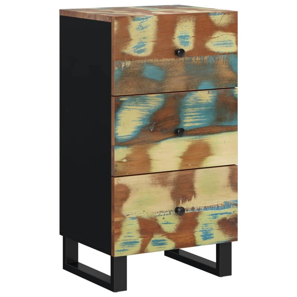 Sideboard with 3 Drawers 40x33.5x75 cm Solid Wood Reclaimed