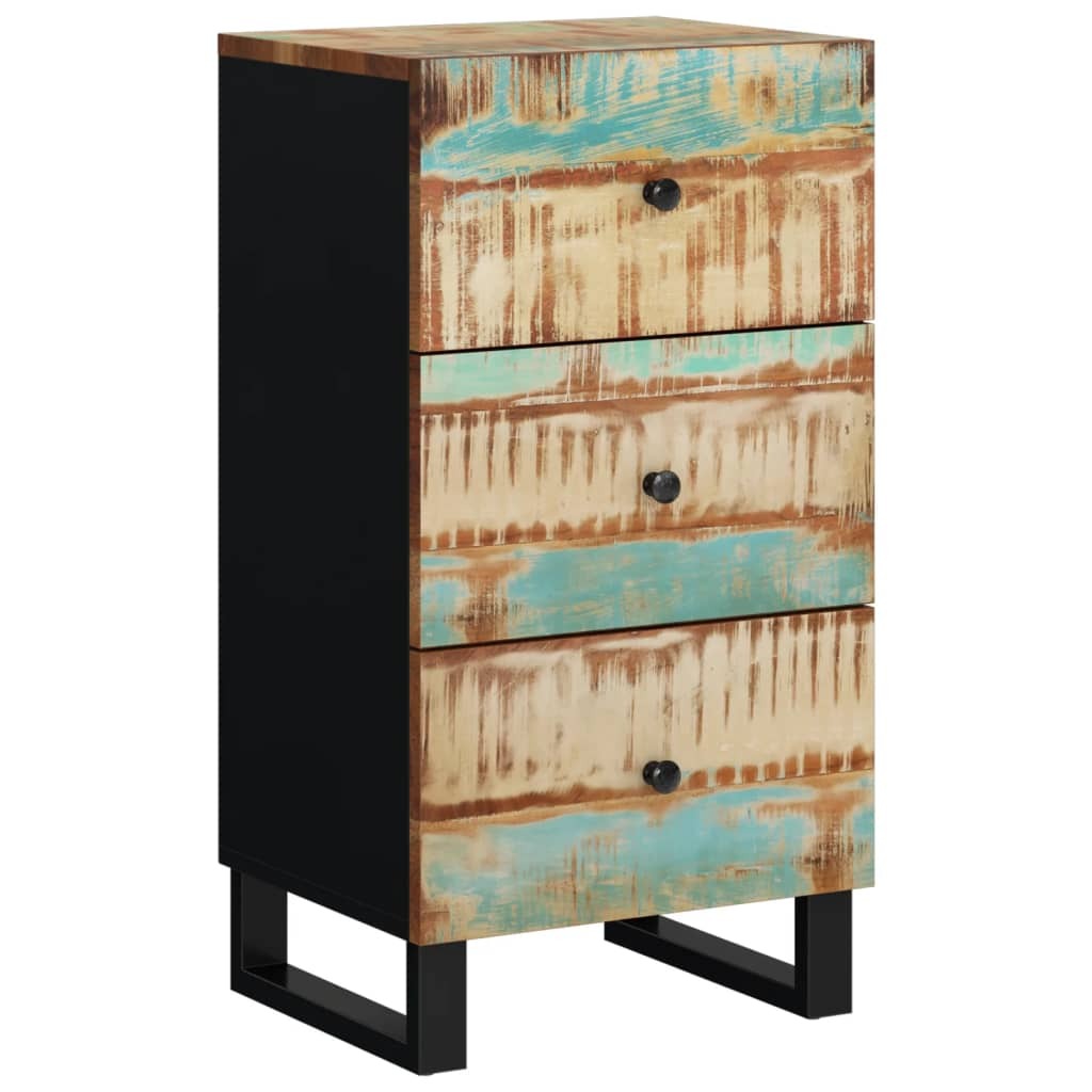 Sideboard with 3 Drawers 40x33.5x75 cm Solid Wood Reclaimed