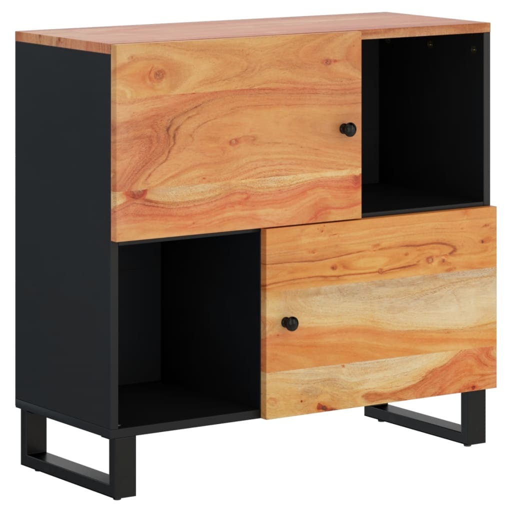 Sideboard with 2 Doors 80x33x75 cm Solid Wood Acacia