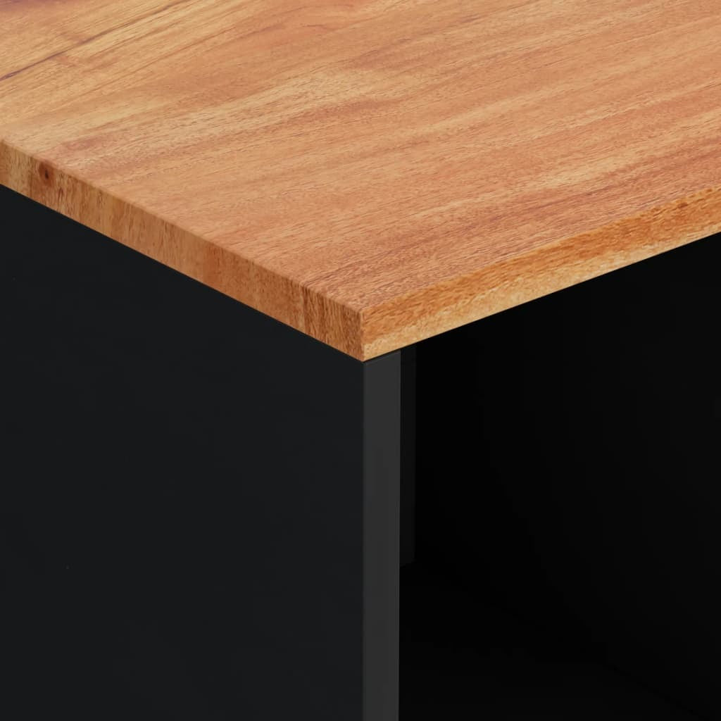 Sideboard with 2 Doors 80x33x75 cm Solid Wood Acacia