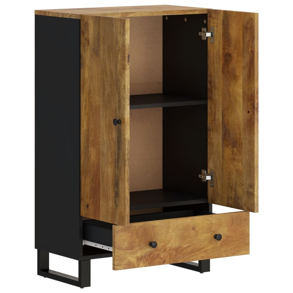 Highboard with Drawer 60x33x100 cm Solid Wood Mango&Iron