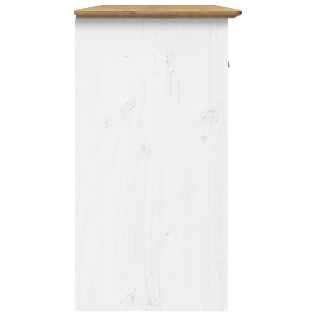 Sideboard BODO White and Brown 115x43x79.5 cm Solid Wood Pine