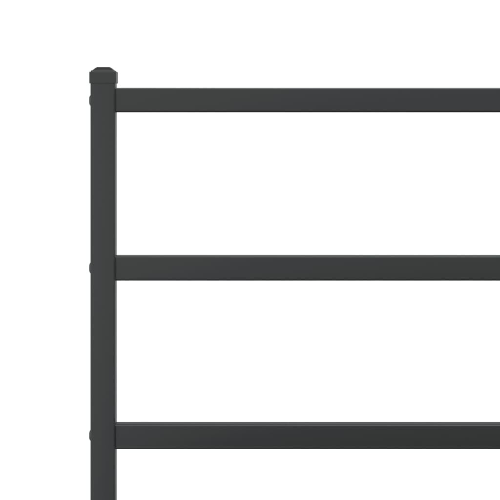 Metal Bed Frame with Headboard and Footboard?Black 120x200 cm