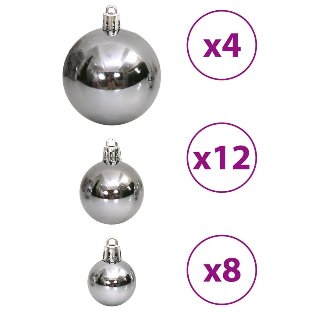 Christmas Baubles 100 pcs Grey 3 / 4 / 6 cm