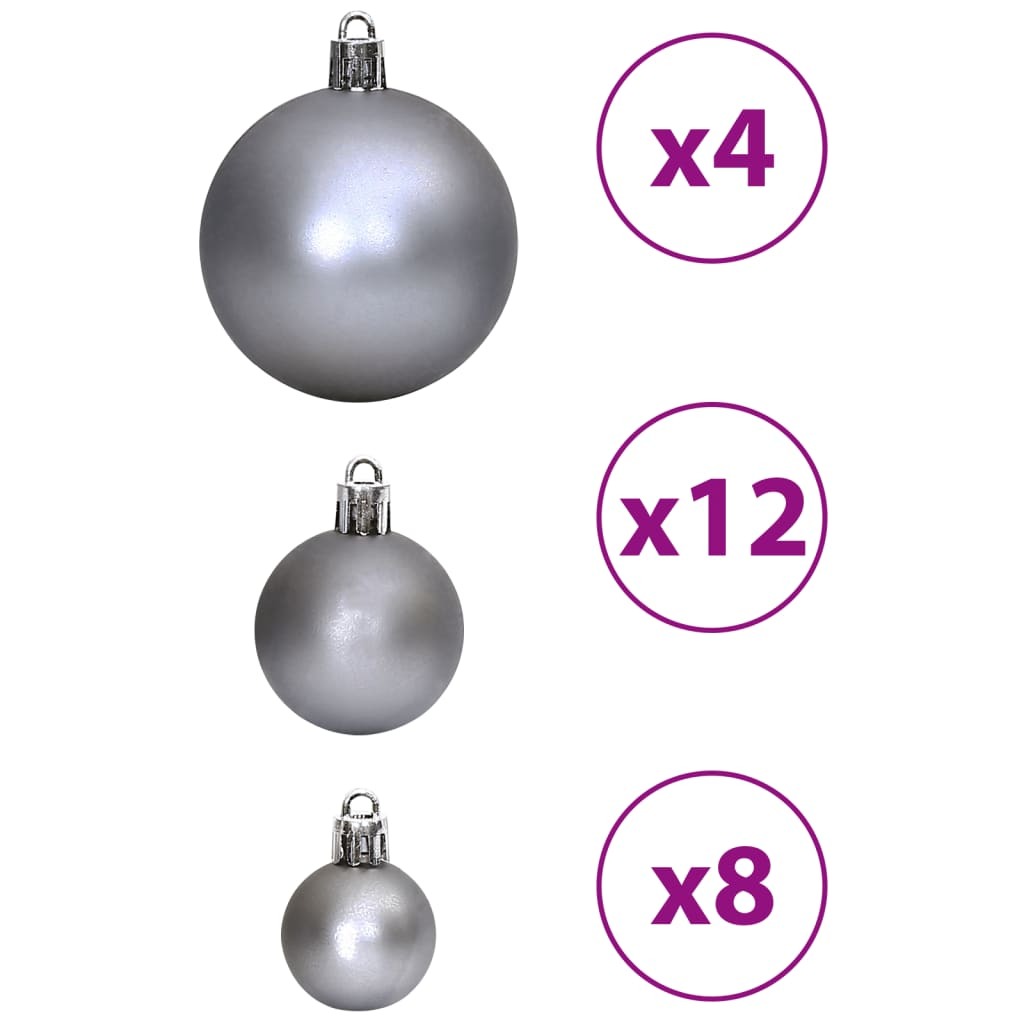 Christmas Baubles 100 pcs Grey 3 / 4 / 6 cm