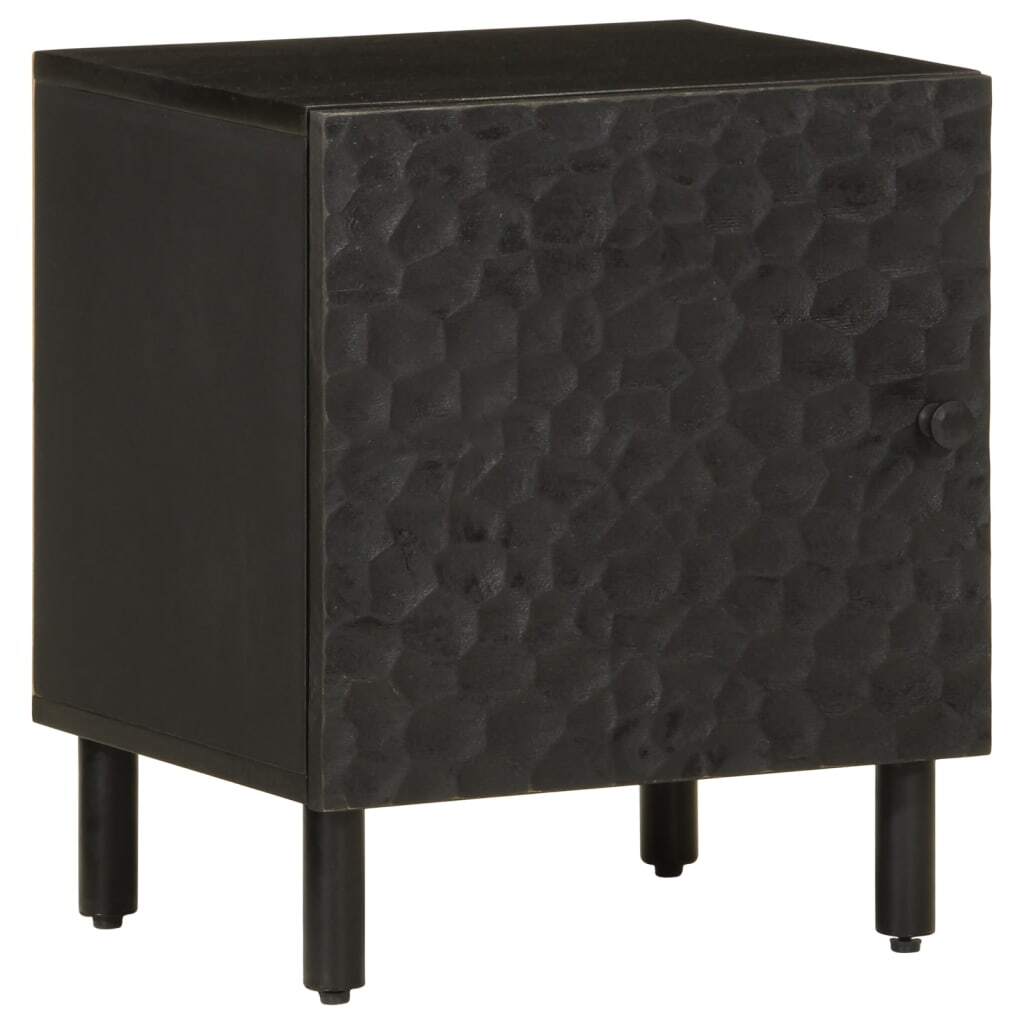 Bedside Cabinets 2 pcs Black 40x33x46 cm Solid Wood Mango