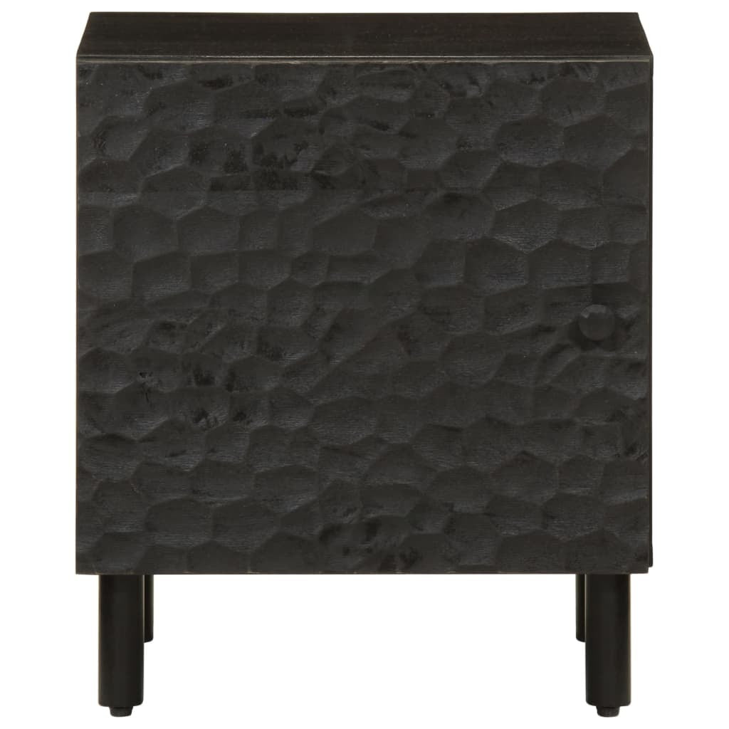 Bedside Cabinets 2 pcs Black 40x33x46 cm Solid Wood Mango