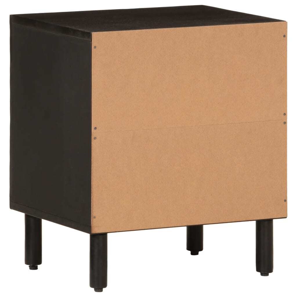 Bedside Cabinets 2 pcs Black 40x33x46 cm Solid Wood Mango