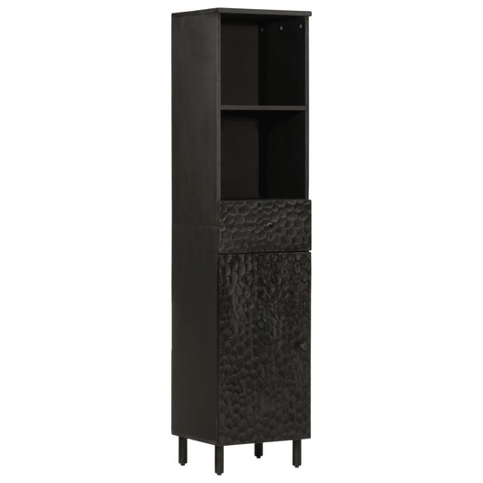 Bathroom Cabinet Black 38x33x160 cm Solid Wood Mango