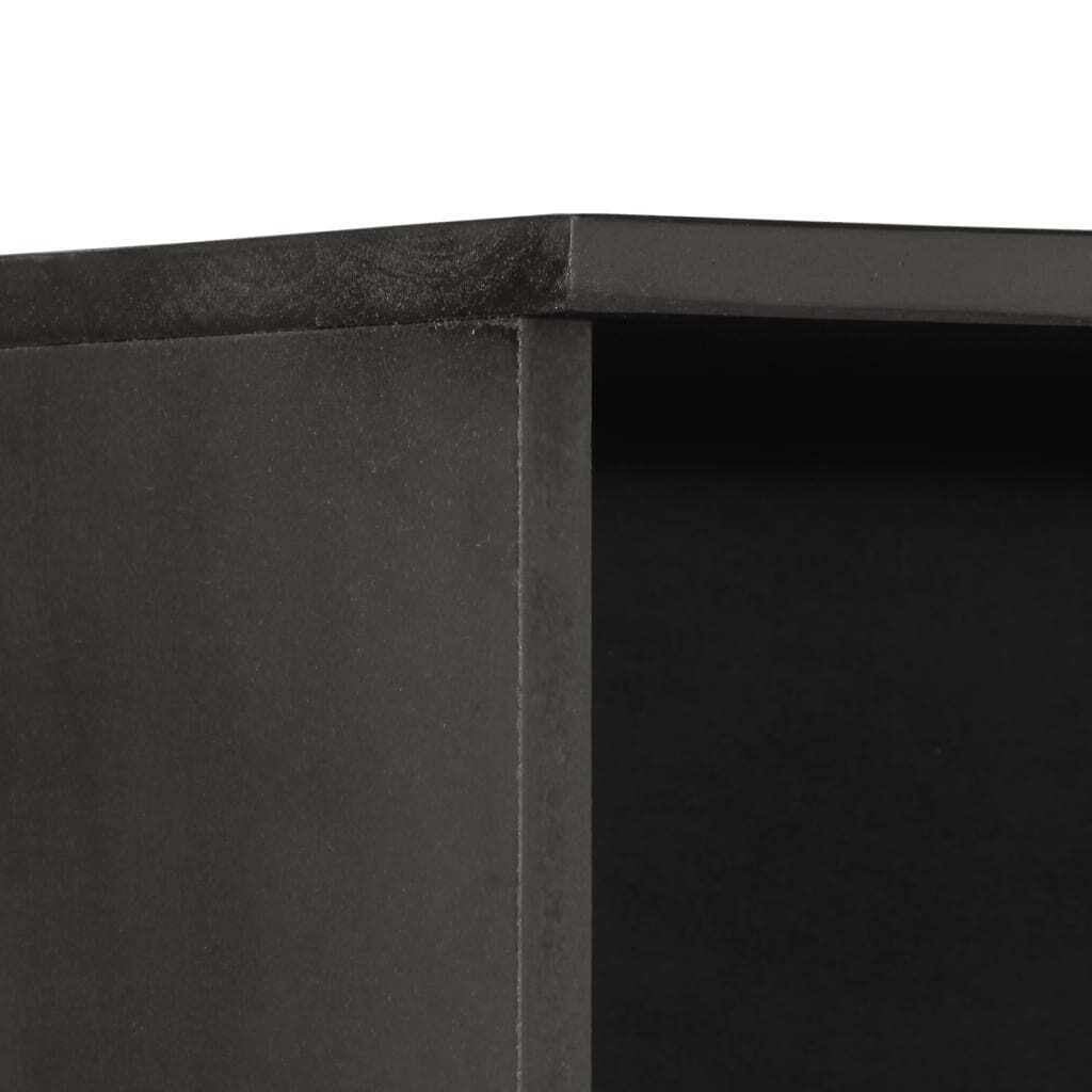 Bathroom Cabinet Black 38x33x160 cm Solid Wood Mango