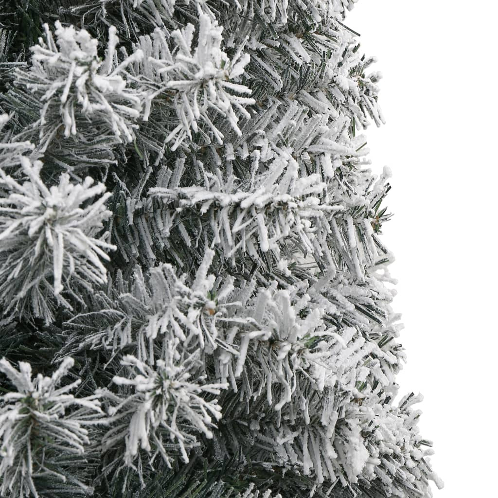 Slim Christmas Tree with Stand and Flocked Snow 270 cm PVC