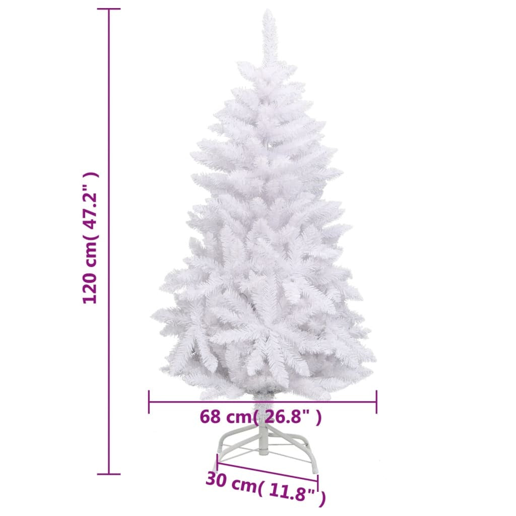 Artificial Hinged Christmas Tree with Stand White 120 cm