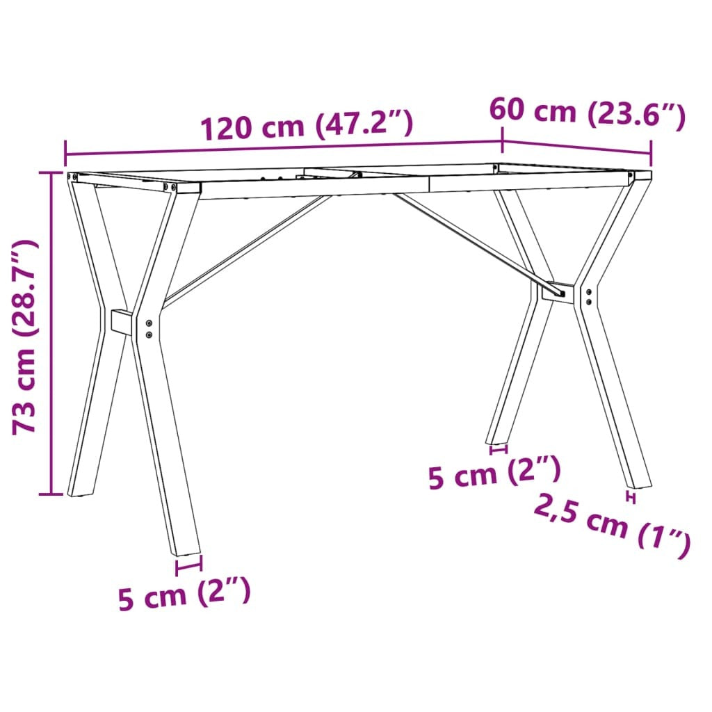 Dining Table Legs Y-Frame 120x60x73 cm Steel