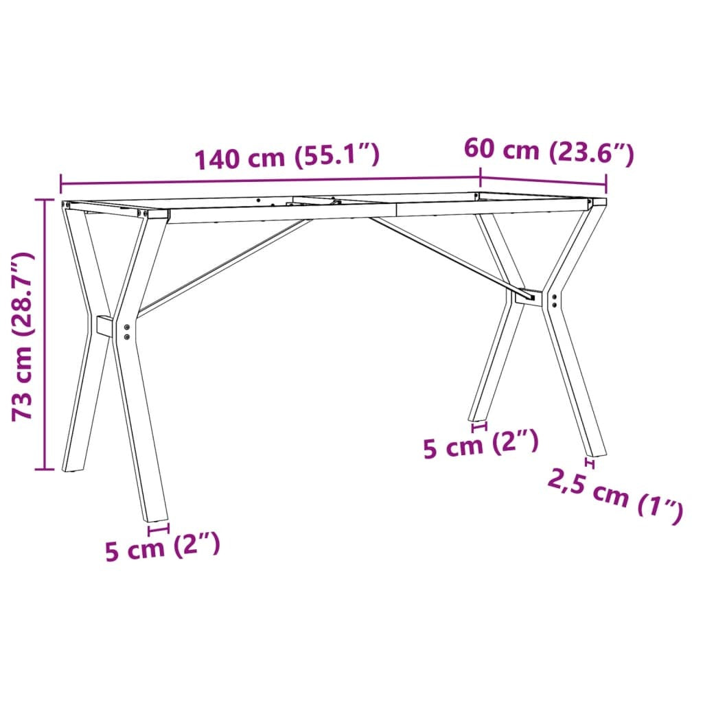 Dining Table Legs Y-Frame 140x60x73 cm Steel