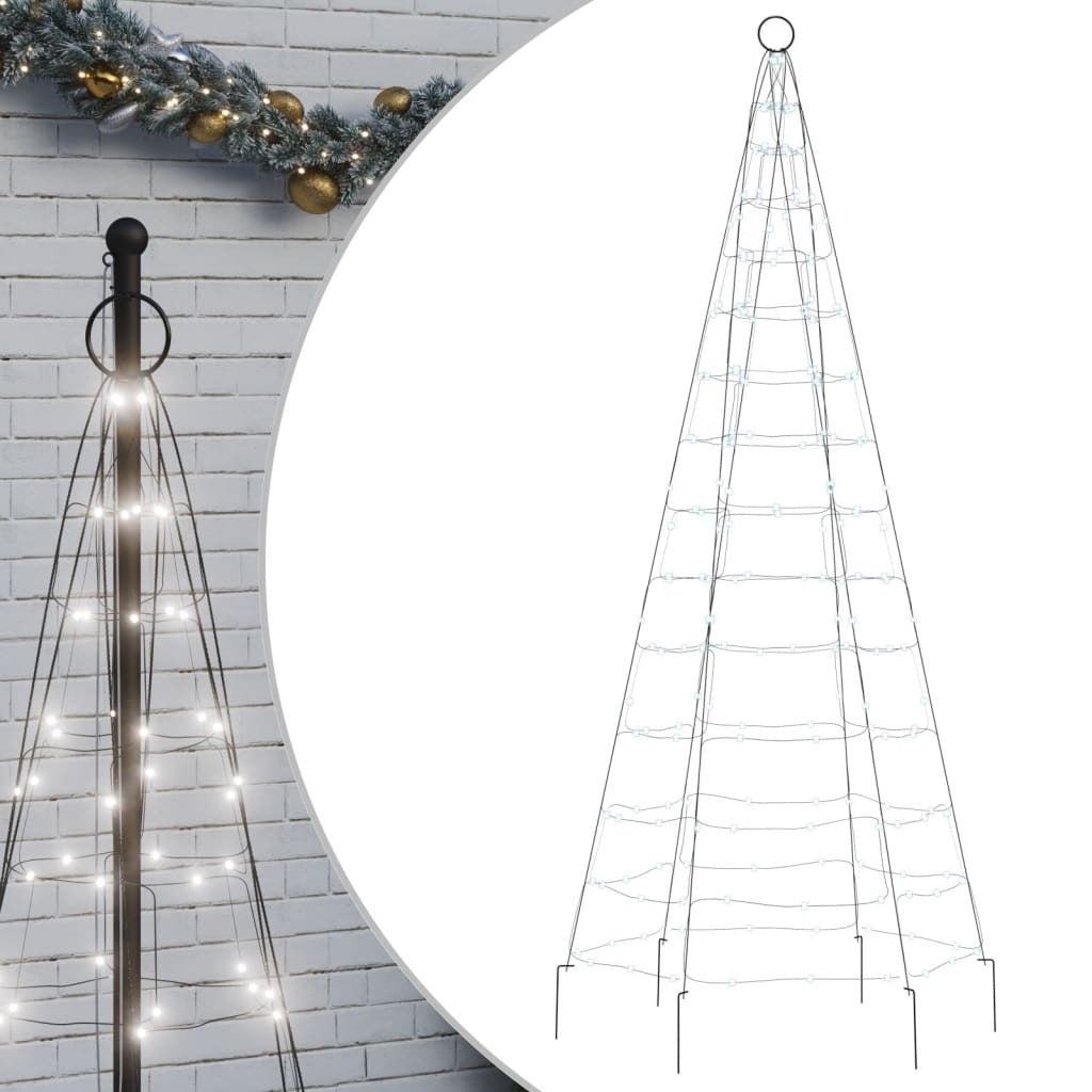 LED Christmas Tree on Flagpole 200 LEDs Cold White 180 cm