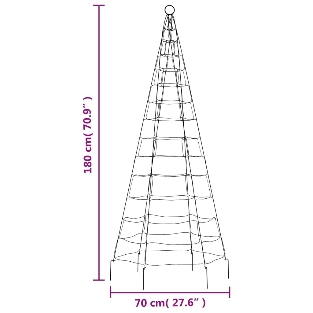 LED Christmas Tree on Flagpole 200 LEDs Cold White 180 cm