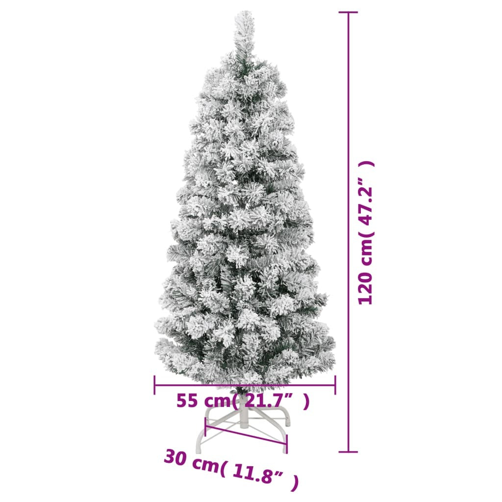 Artificial Hinged Christmas Tree with Flocked Snow 120 cm