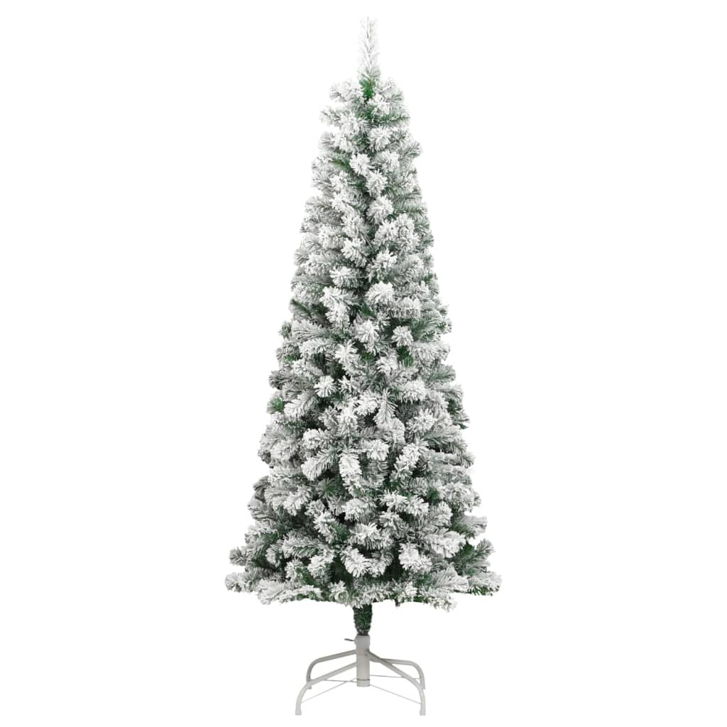 Artificial Hinged Christmas Tree with Flocked Snow 240 cm