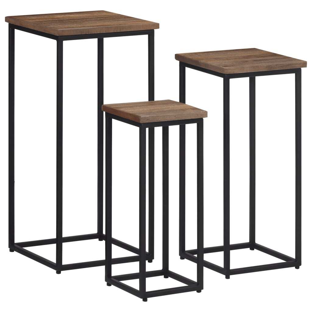 Plant Stands 3 pcs Solid Wood Teak