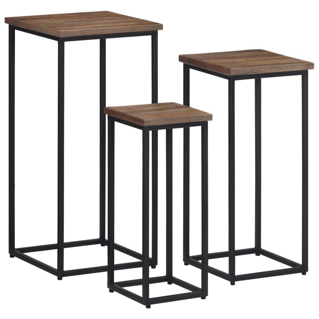 Plant Stands 3 pcs Solid Wood Teak