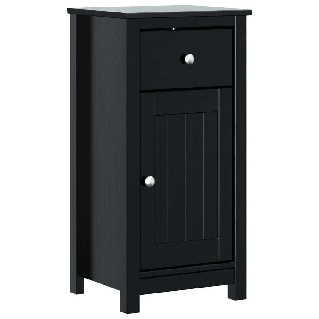 Bathroom Cabinet BERG Black 40x34x80 cm Solid Wood Pine