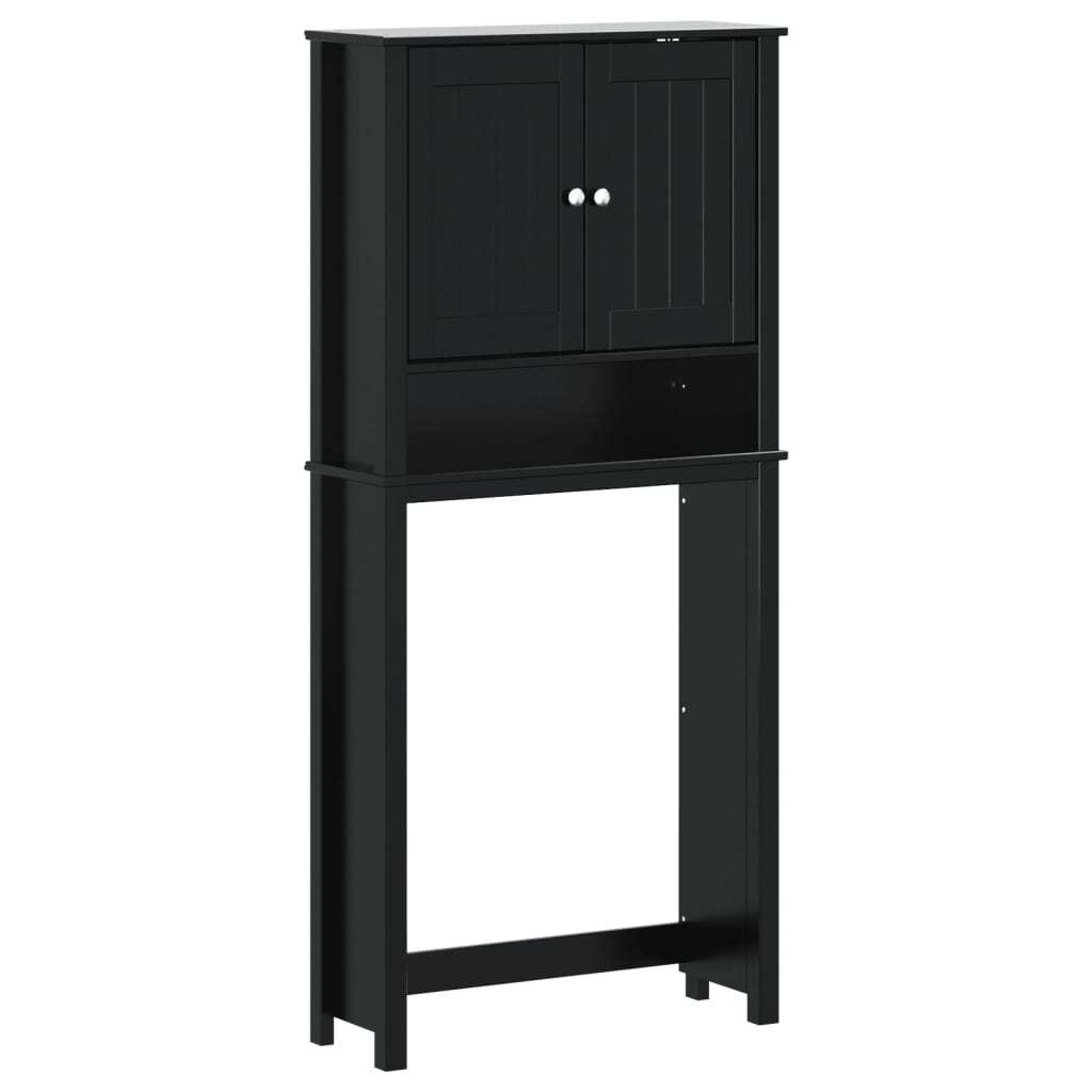 Washing Machine Cabinet BERG Black 76x27x164.5 cm Solid Wood