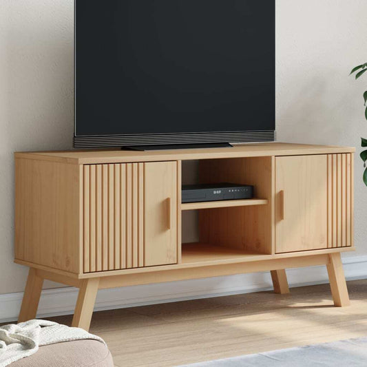 TV Cabinet OLDEN Brown 114x43x57 cm Solid Wood Pine