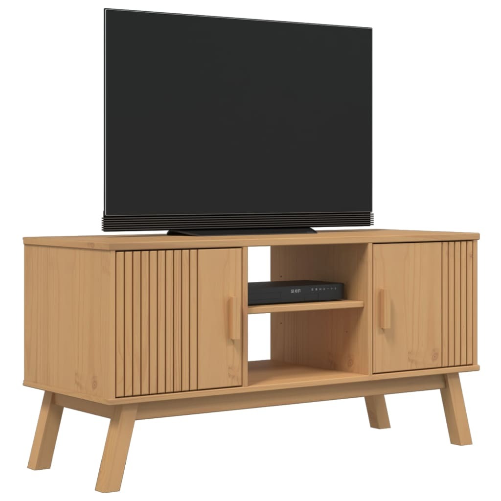 TV Cabinet OLDEN Brown 114x43x57 cm Solid Wood Pine