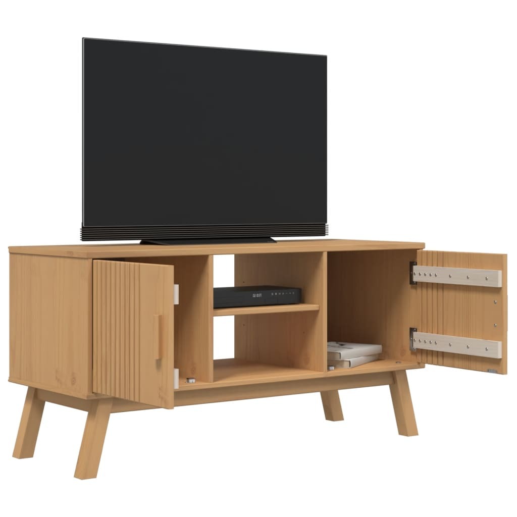 TV Cabinet OLDEN Brown 114x43x57 cm Solid Wood Pine