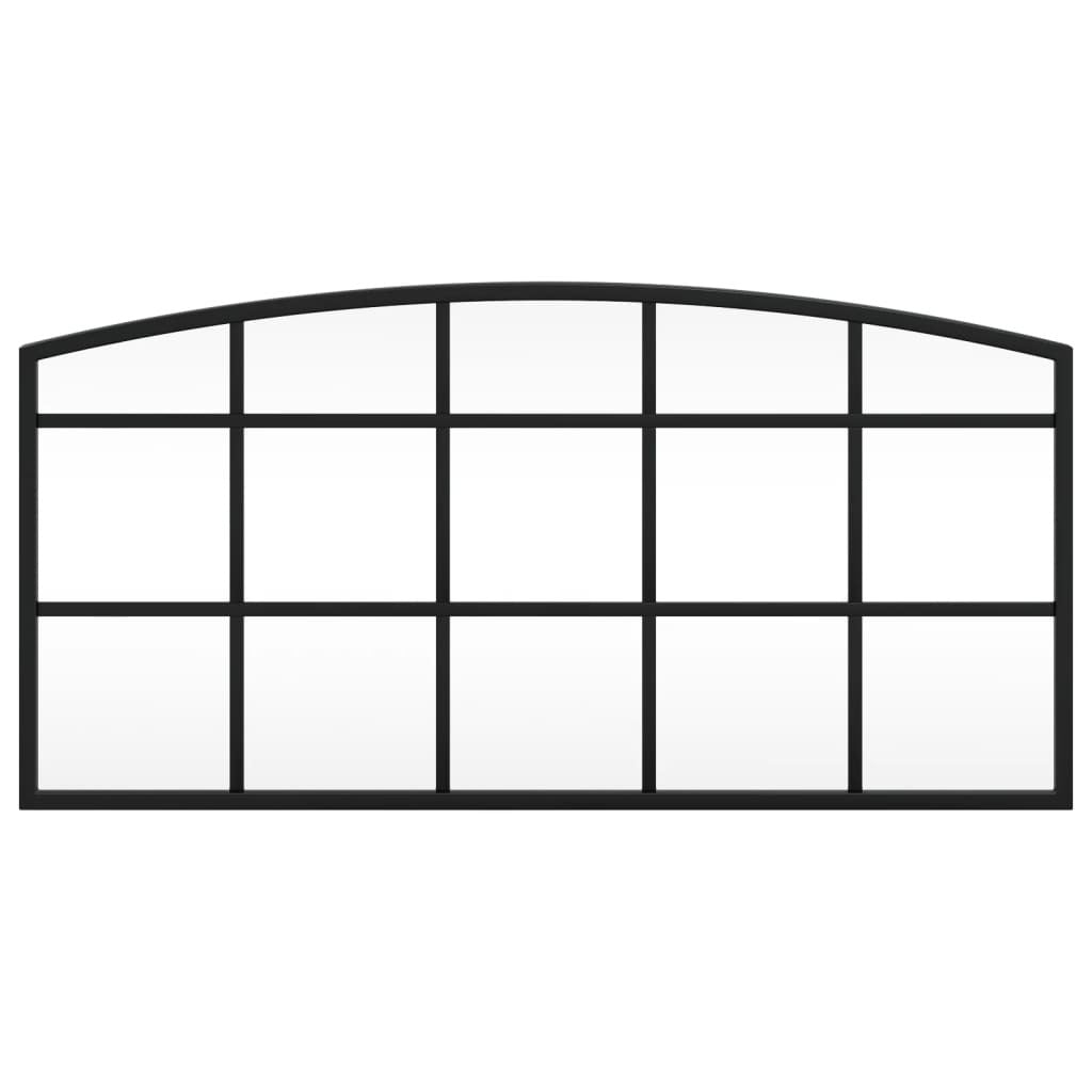 Wall Mirror Black 60x30 cm Arch Iron