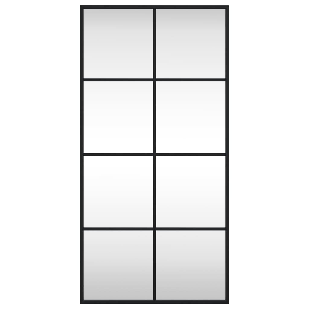 Wall Mirror Black 40x80 cm Rectangle Iron