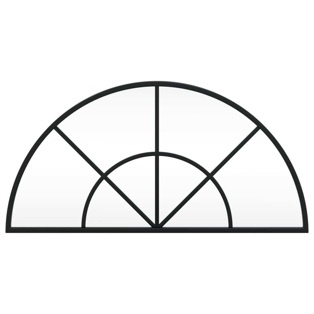 Wall Mirror Black 60x30 cm Arch Iron