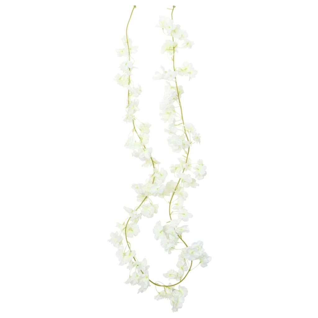 Christmas Flower Garlands 6 pcs White 180 cm