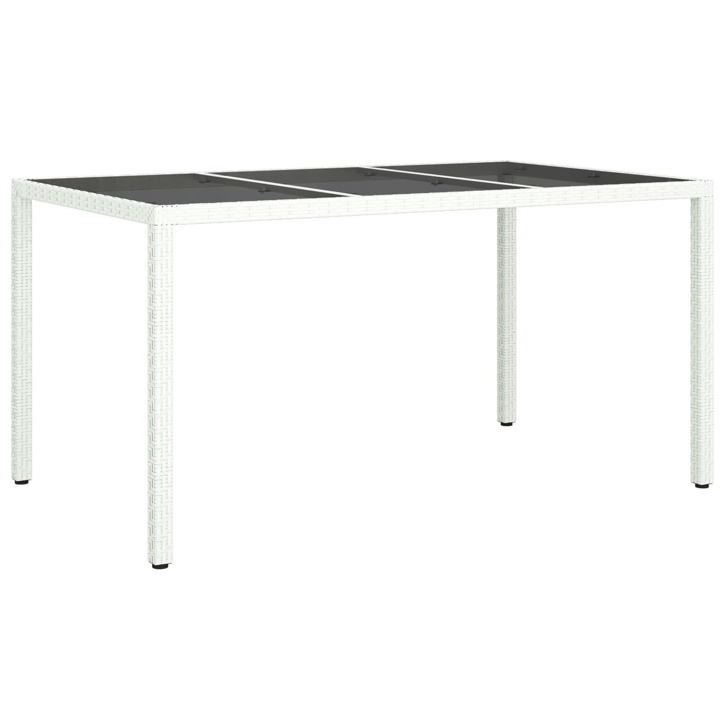 Garden Dining Table White 150 x 90 x 75 cm Poly rattan